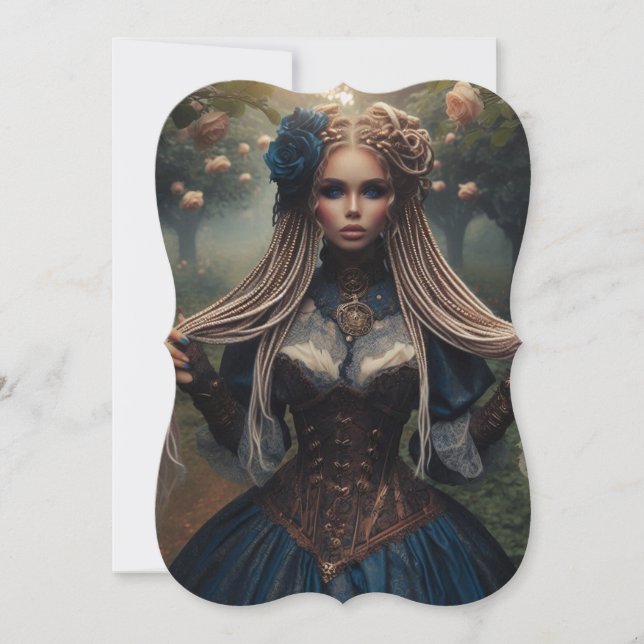 Steampunk Vintage Victorian Rose Lady Braids (Front)