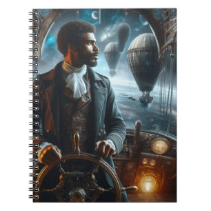 Steampunk Vintage Victorian Space Air Captain Notebook