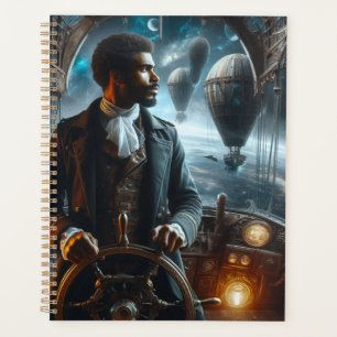 Steampunk Vintage Victorian Space Air Captain Planner