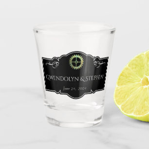Steampunk Vintage Wedding Personalised Shot Glass