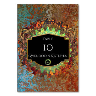 Steampunk Vintage Wedding Personalised Table Card