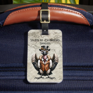 Steampunk Vulture World Traveller  Luggage Tag