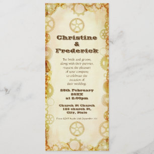 Steampunk Wedding,  4"x9.25" invitation