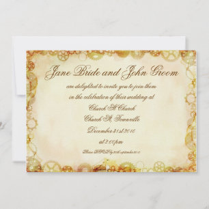 Steampunk Wedding, invitation