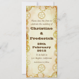 Steampunk Wedding, save the date announcement