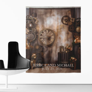 Steampunk Wedding Victorian Industrial Backdrop Tapestry