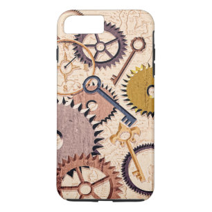 Steampunk Wheels, Gears, Keys, Old Map Oil Paint Case-Mate iPhone Case