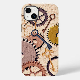 Steampunk Wheels, Gears, Keys, Old Map Oil Paint Case-Mate iPhone 14 Plus Case