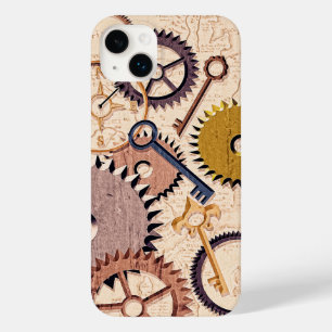 Steampunk Wheels, Gears, Keys, Old Map Oil Paint Case-Mate iPhone 14 Plus Case