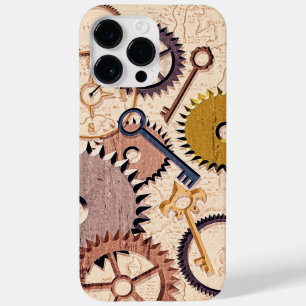 Steampunk Wheels, Gears, Keys, Old Map Oil Paint Case-Mate iPhone 14 Pro Max Case