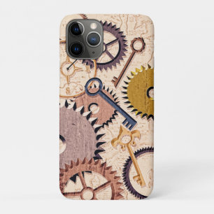 Steampunk Wheels, Gears, Keys, Old Map Oil Paint Case-Mate iPhone Case