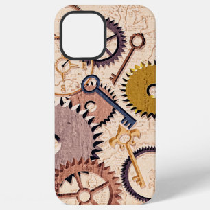 Steampunk Wheels, Gears, Keys, Old Map Oil Paint iPhone 12 Pro Max Case