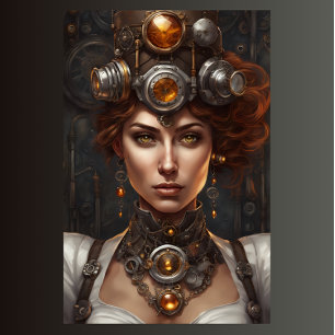 Steampunk Wild wild West Woman decoupage v3 Tissue Paper