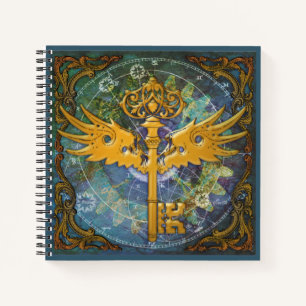 Steampunk Winged Key  Notebook