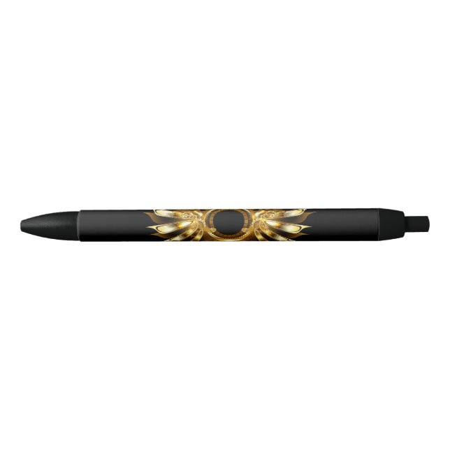 Steampunk wings black ink pen (Front)