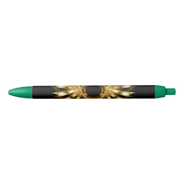 Steampunk wings black ink pen (Front)