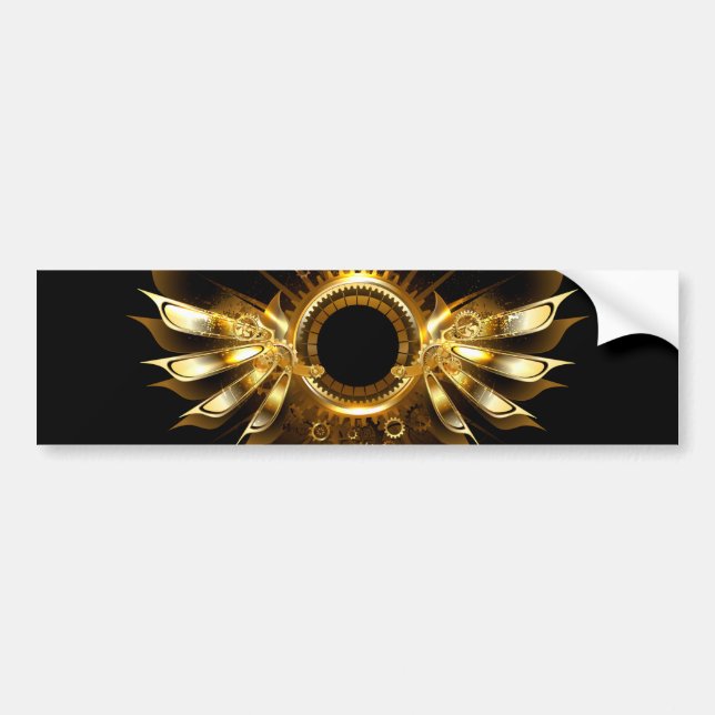 Steampunk wings bumper sticker (Front)