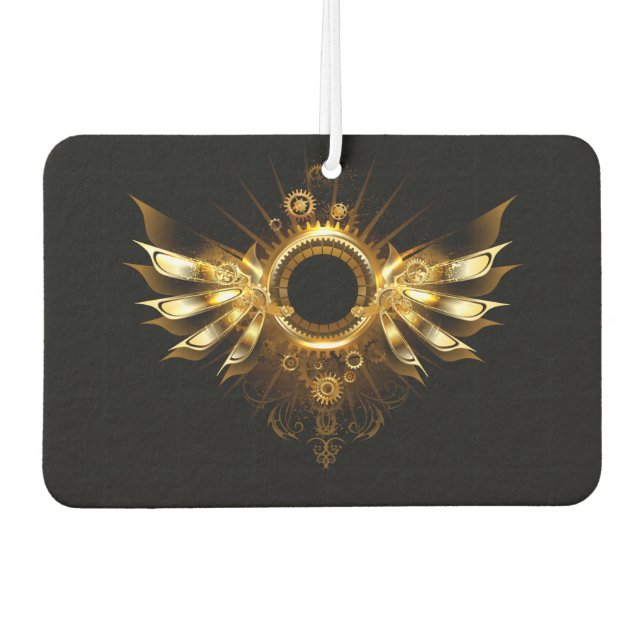 Steampunk wings car air freshener (Front)