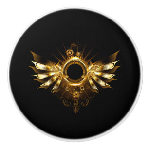 Steampunk wings ceramic knob