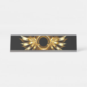 Steampunk wings desk name plate