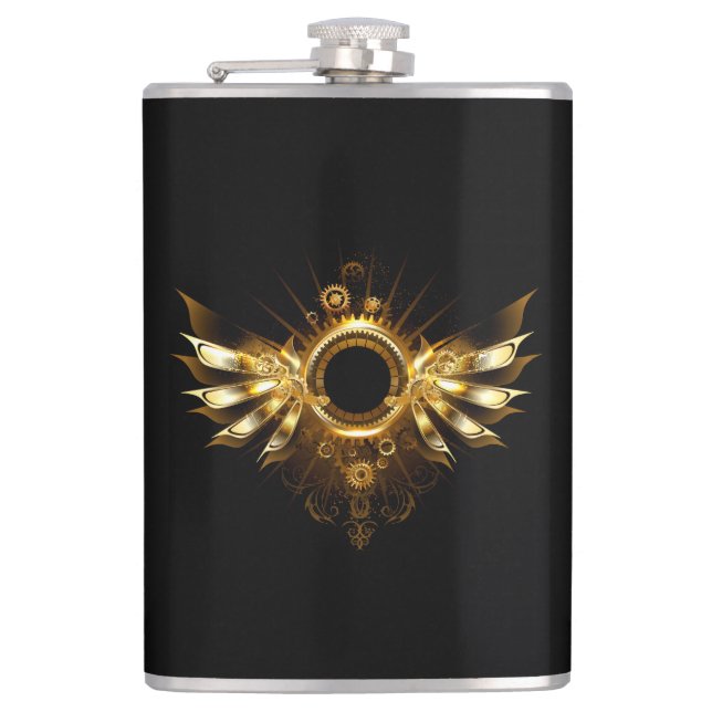 Steampunk wings hip flask (Front)