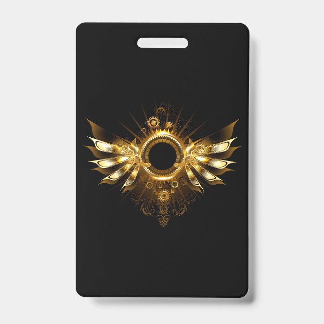 Steampunk wings ID badge (Front)