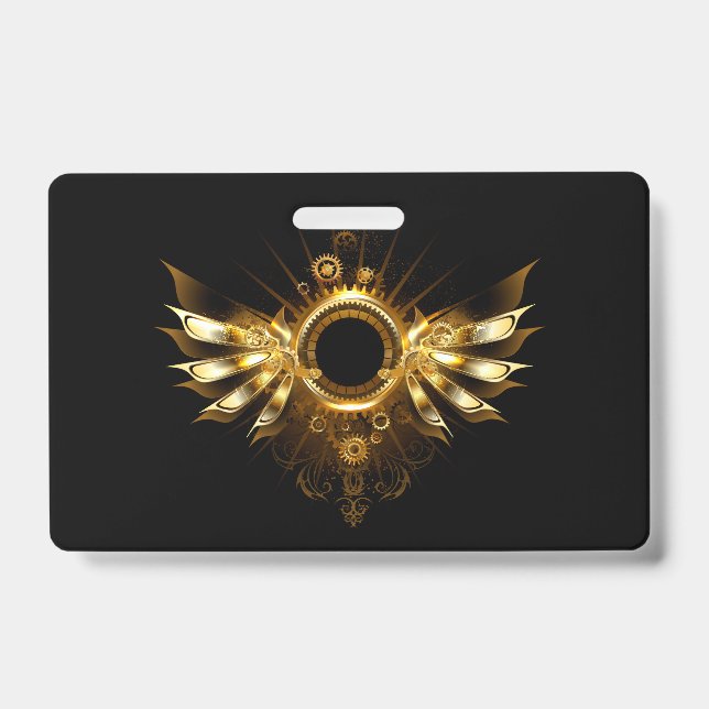 Steampunk wings ID badge (Front)
