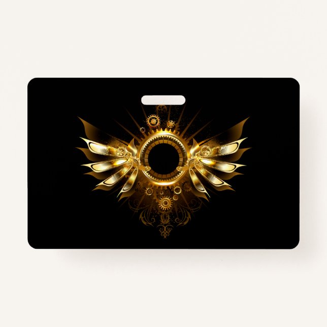 Steampunk wings ID badge (Front)