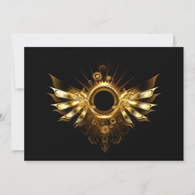 Steampunk wings invitation (Front)
