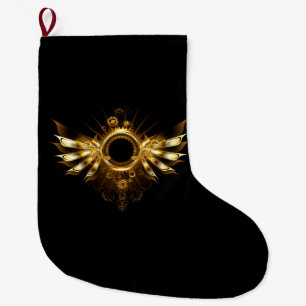 Steampunk wings large christmas stocking