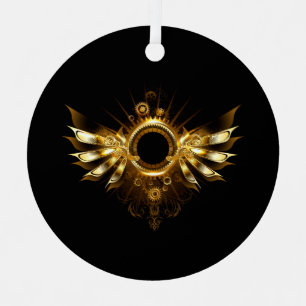 Steampunk wings metal tree decoration