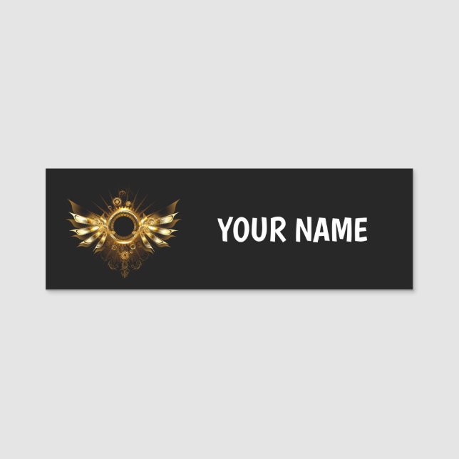 Steampunk wings name tag (Front)