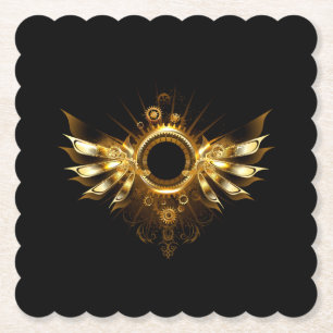 Steampunk wings paper coaster