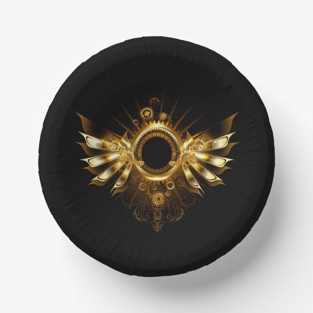 Steampunk wings paper plate (Front)