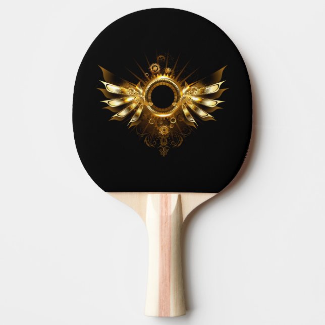 Steampunk wings ping pong paddle (Front)