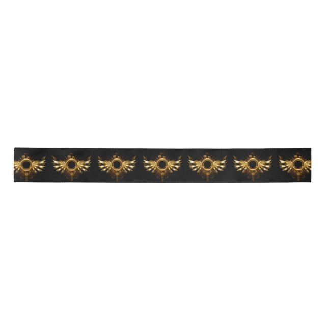 Steampunk wings satin ribbon (Front)