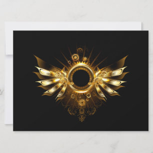Steampunk wings save the date