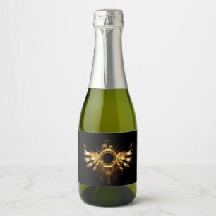 Steampunk wings sparkling wine label
