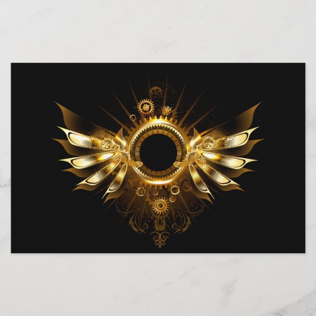 Steampunk wings stationery (Front)
