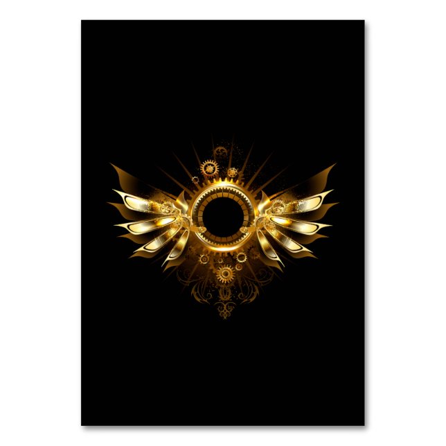 Steampunk wings table number (Front)