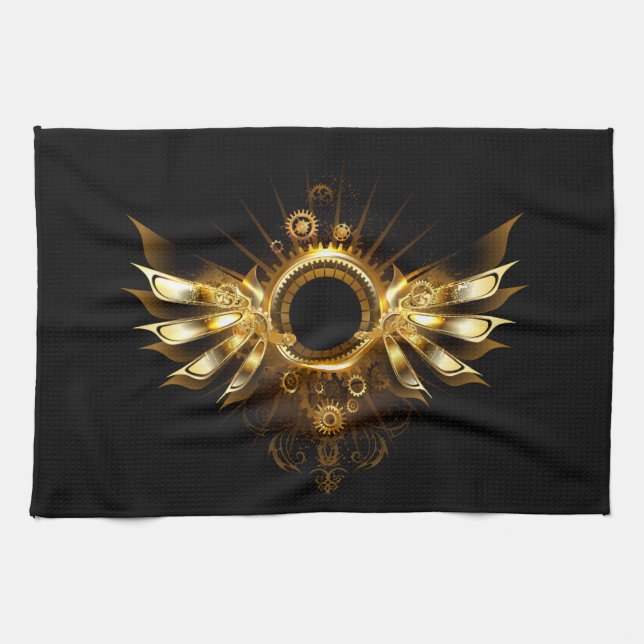 Steampunk wings tea towel (Horizontal)