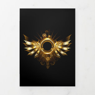 Steampunk wings Tri-Fold invitation
