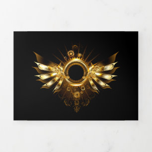 Steampunk wings Tri-Fold invitation