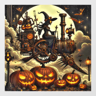 Steampunk Witch Art Window Cling