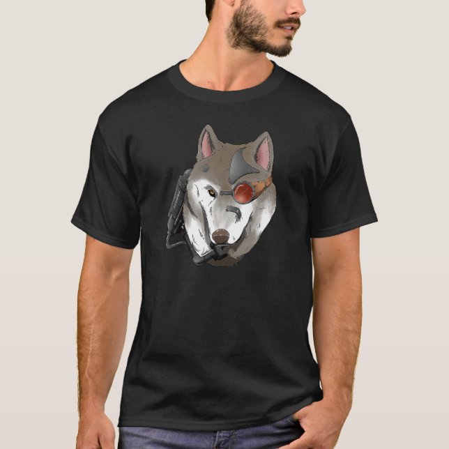 Steampunk Wolf Alpha Anführer macabre mechanical a T-Shirt (Front)