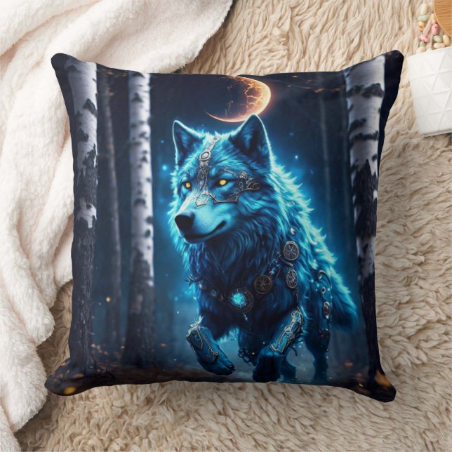 Steampunk Wolf  Cushion (Blanket)