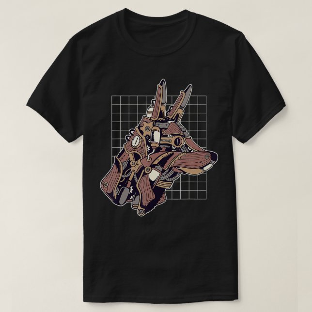Steampunk Wolf , glasses gift vintage t shirt  (Design Front)