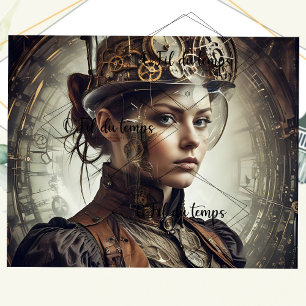 Steampunk Woman Decoupage vé3 Tissue Paper