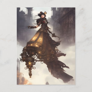 Steampunk Woman Postcard