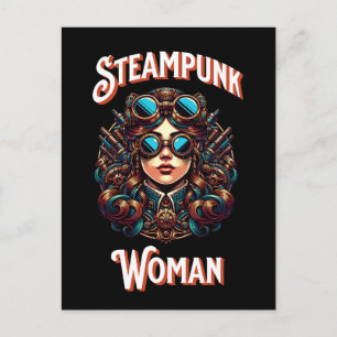 Steampunk Woman Postcard